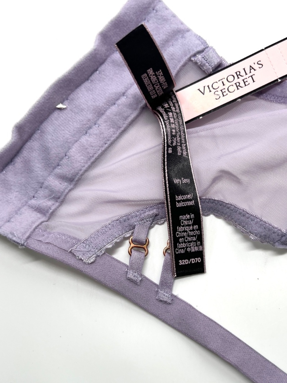 Victoria's Secret Very Sexy Long Line Lilac Lace Bustier Bra 32D NEW - Picture 16 of 16